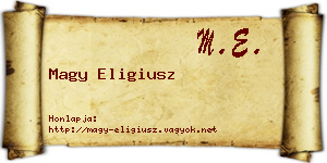 Magy Eligiusz névjegykártya